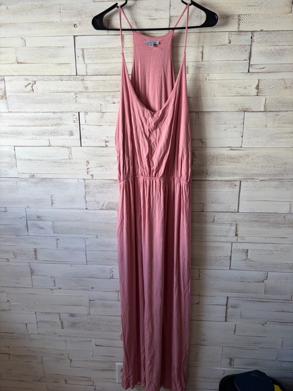 White Birch Lightweight Pink Spaghetti-Strap Maxi Dress size xl womens